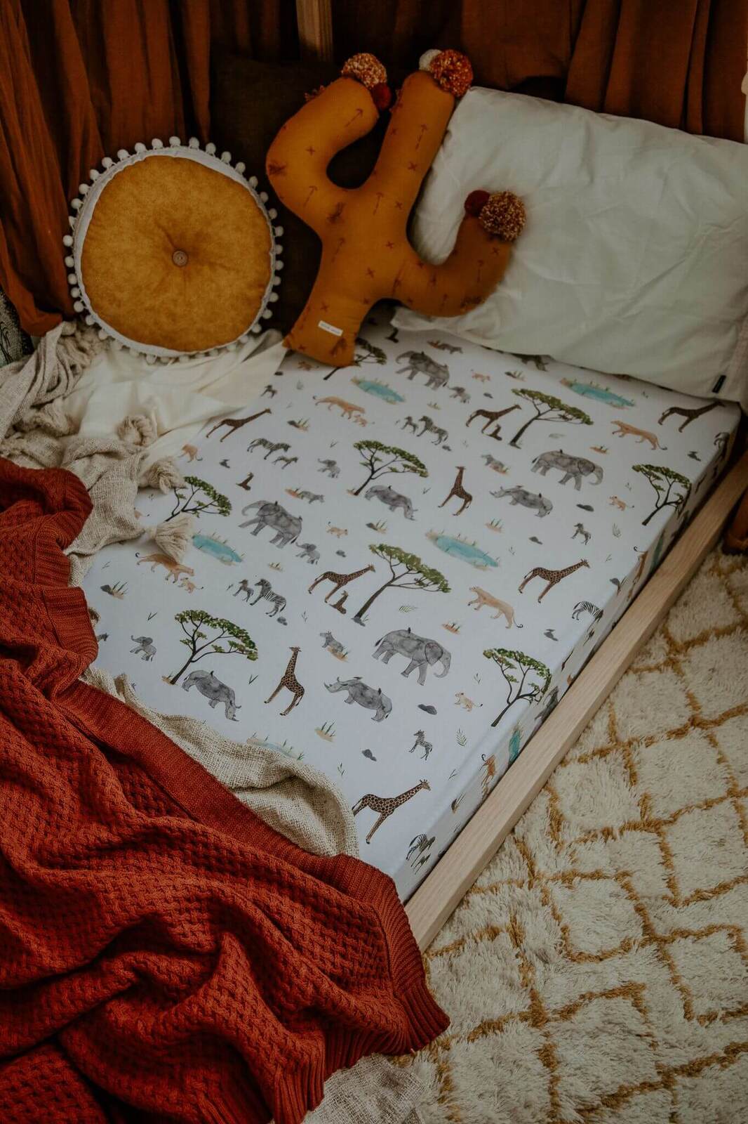 Safari | Fitted Cot Sheet - Snuggle Hunny