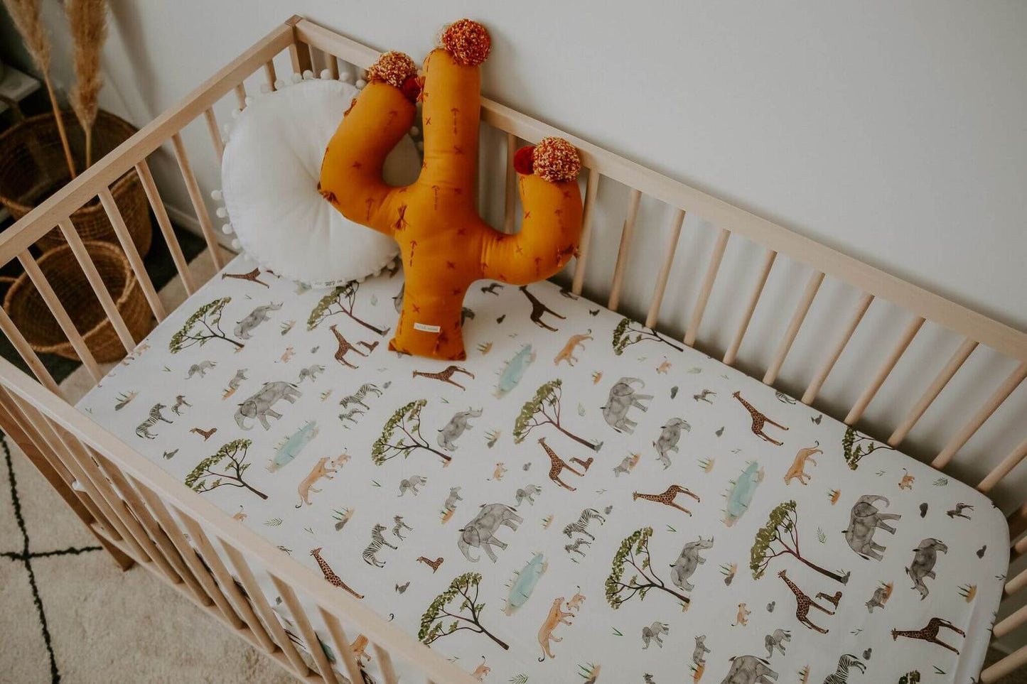 Safari | Fitted Cot Sheet - Snuggle Hunny