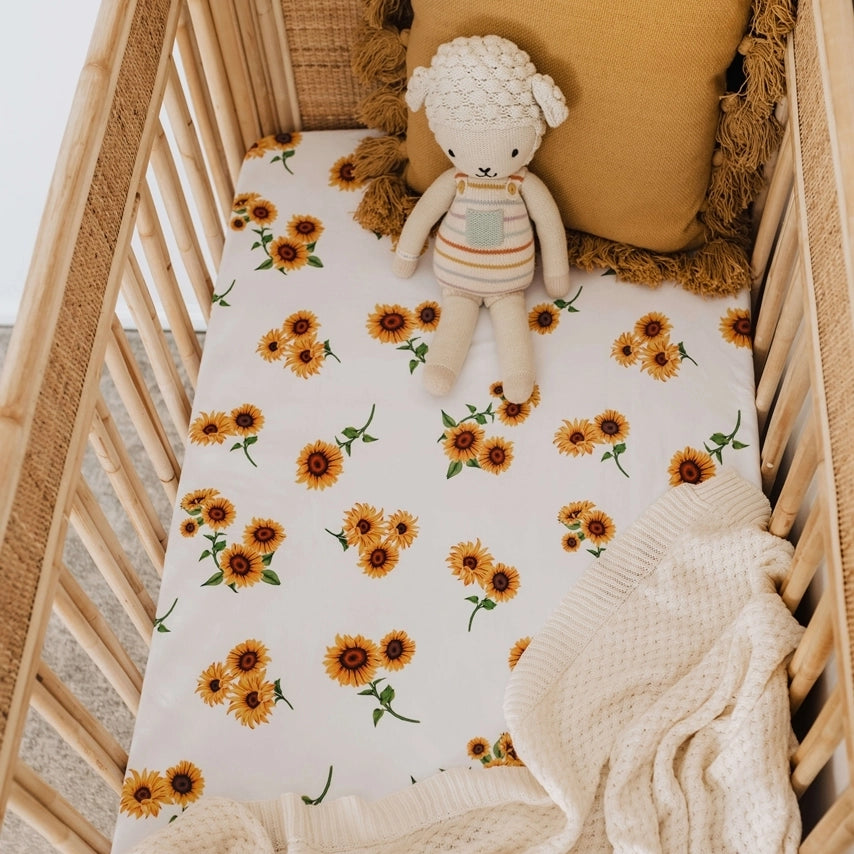 Sunflower | Fitted Cot Sheet - Snuggle Hunny