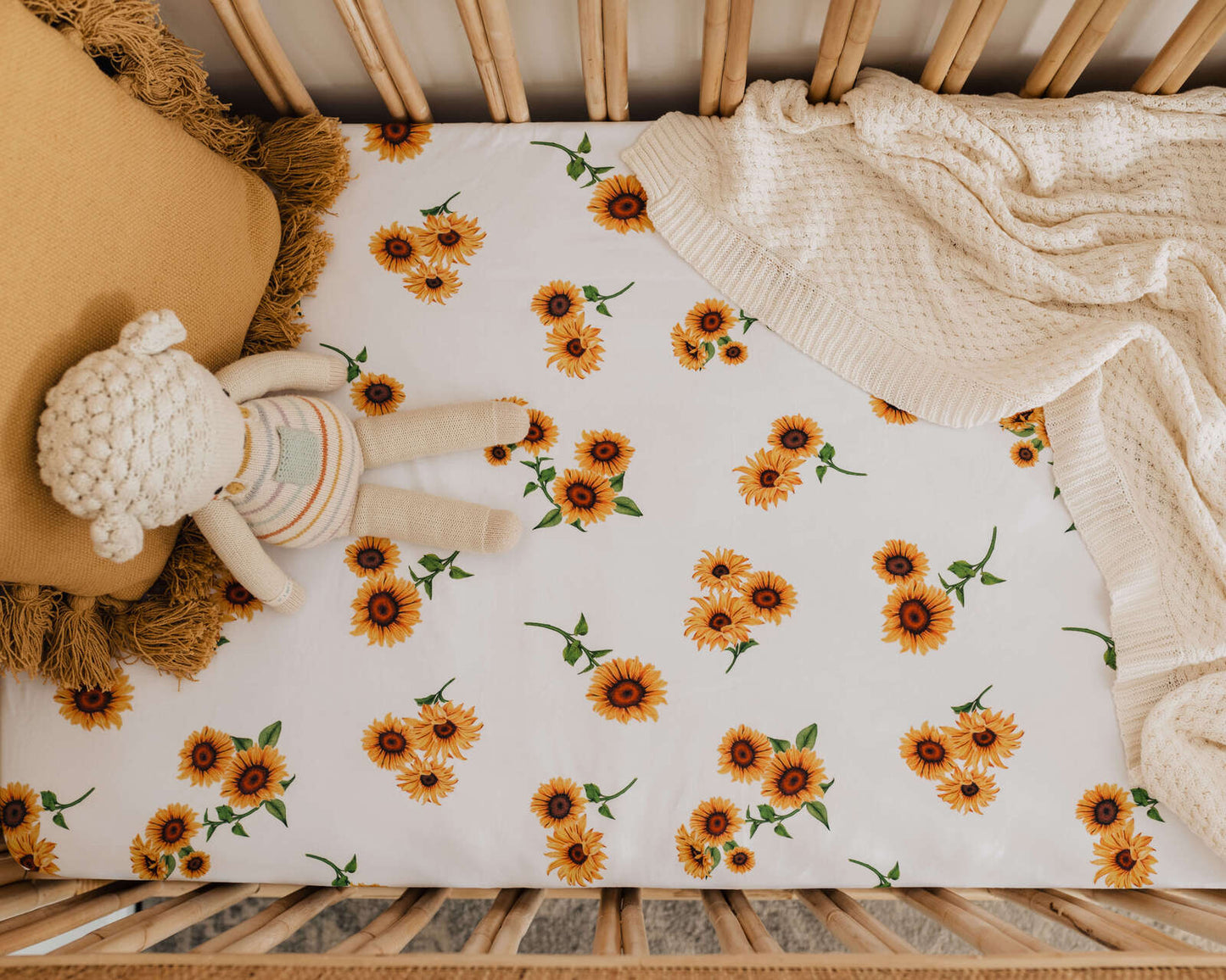 Sunflower | Fitted Cot Sheet - Snuggle Hunny