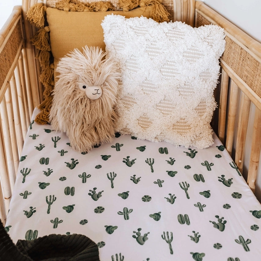 Cactus | Fitted Cot Sheet - Snuggle Hunny