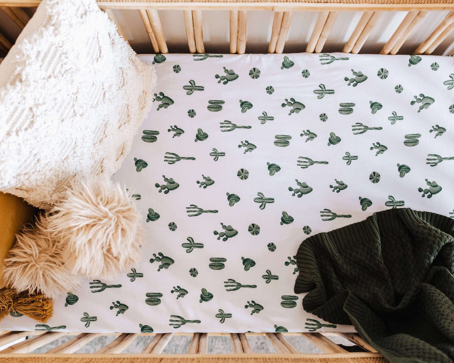 Cactus | Fitted Cot Sheet - Snuggle Hunny