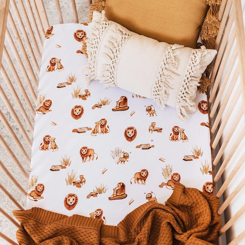 Lion | Fitted Cot Sheet - Snuggle Hunny