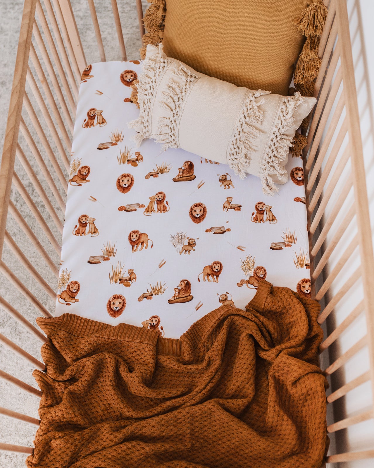 Lion | Fitted Cot Sheet - Snuggle Hunny