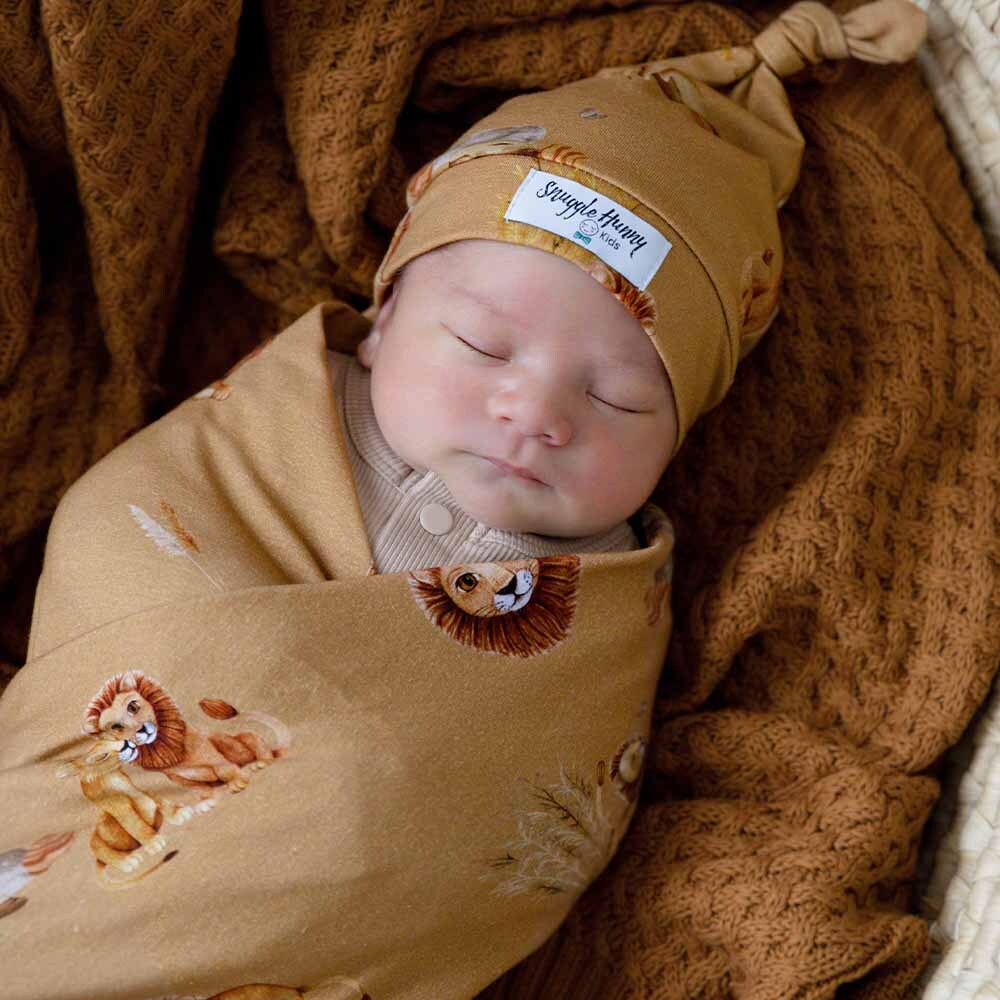 Roar | Baby Jersey Wrap & Beanie Set - Snuggle Hunny