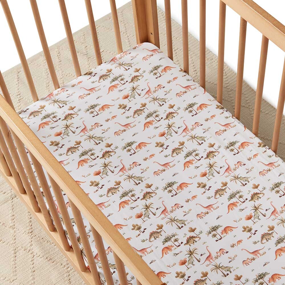 Dino Fitted Cot Sheet - Snuggle Hunny