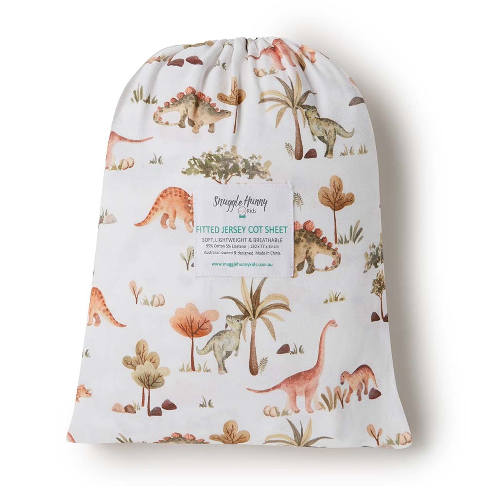 Dino Fitted Cot Sheet - Snuggle Hunny