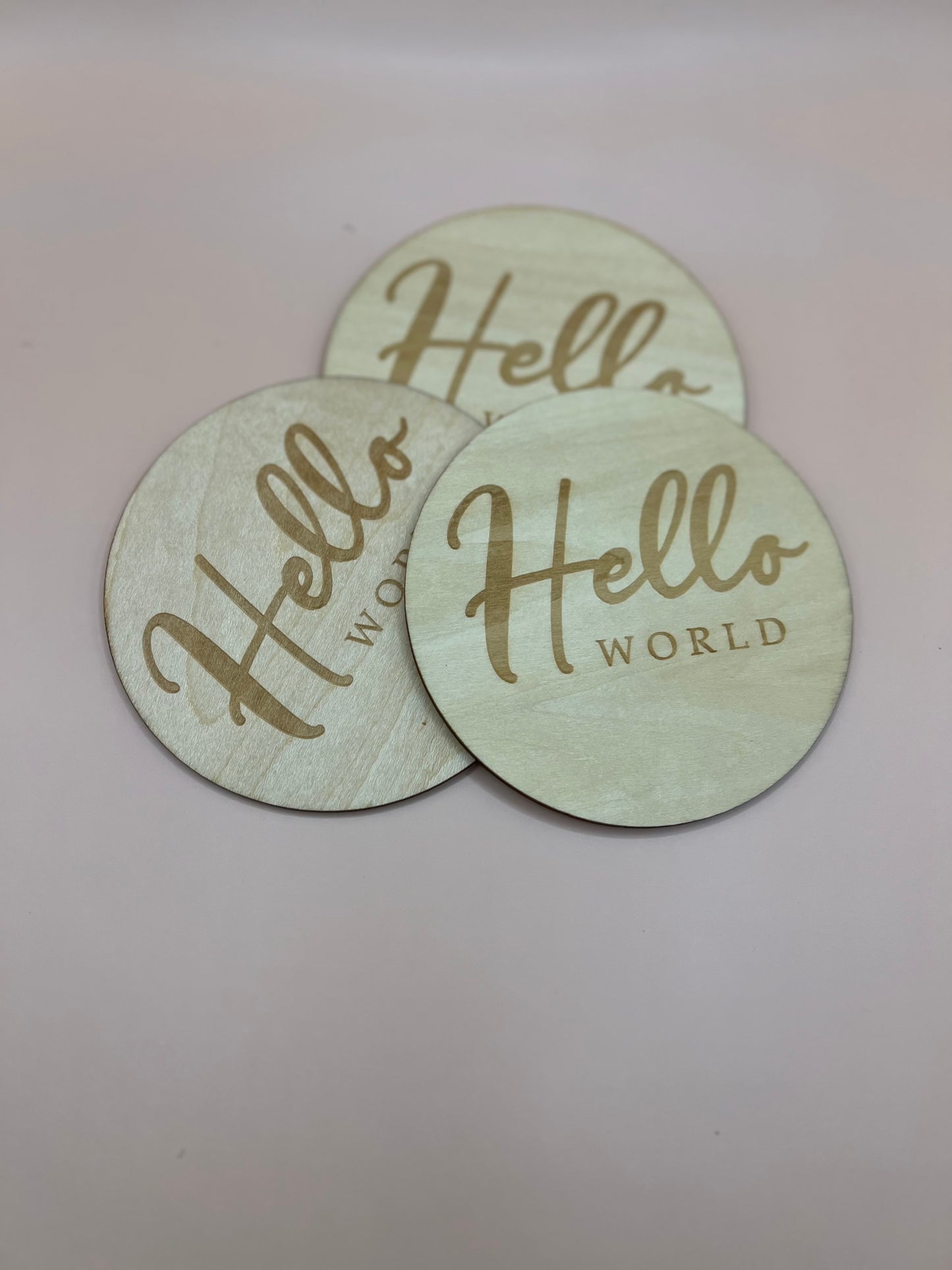 Wooden Milestone Disc - Hello World