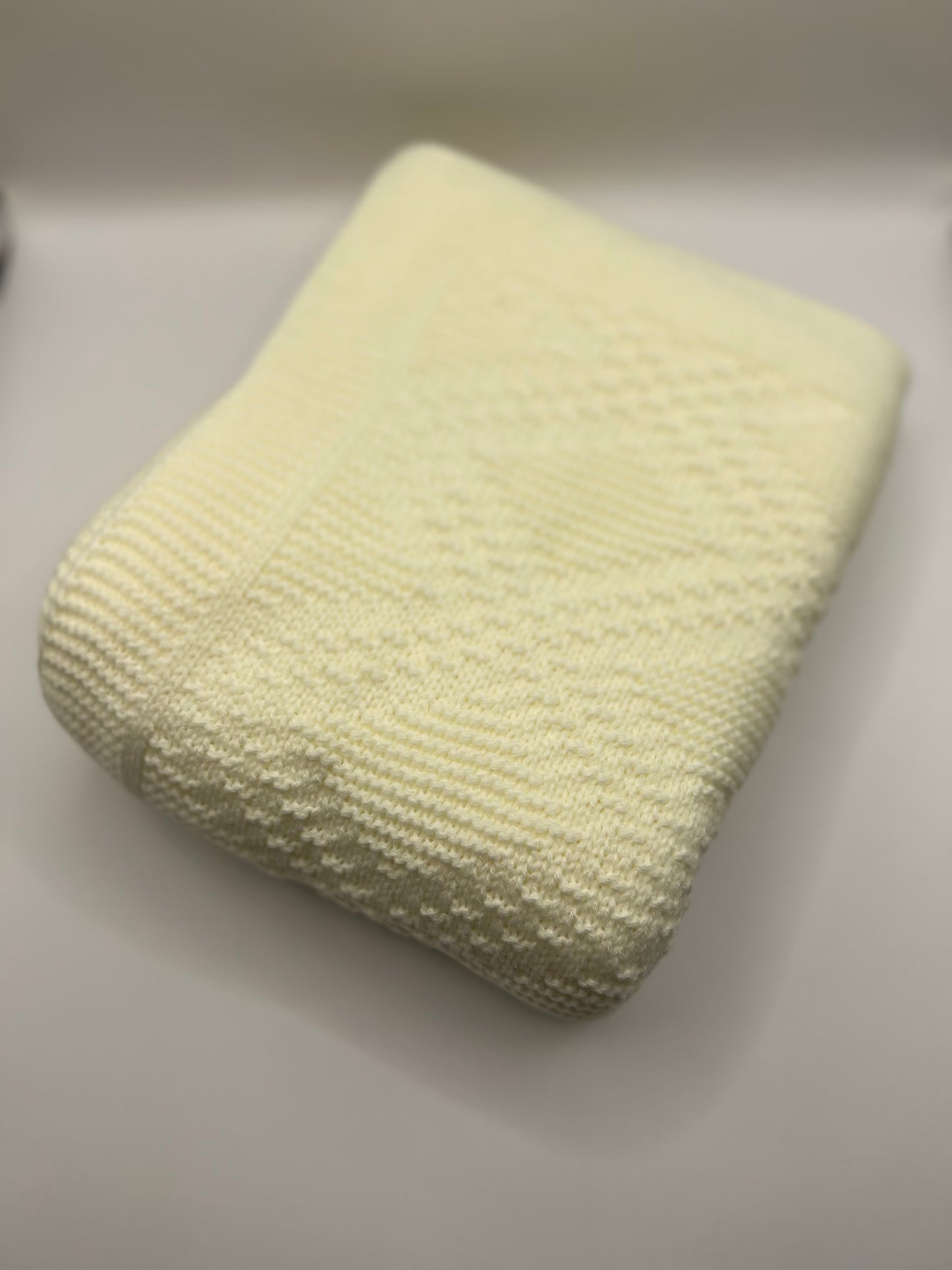 Knitted Baby Blanket - White