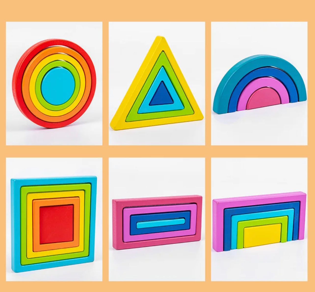 Geometric Rainbow Shape Box