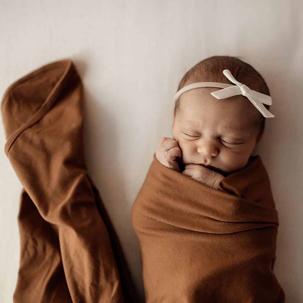 Bronze | Baby Jersey Wrap & Beanie Set - Snuggle Hunny