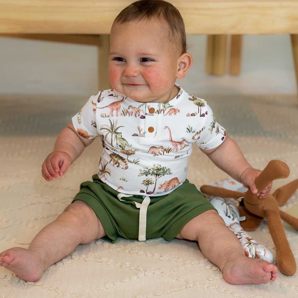 Dino Short Sleeve Bodysuit - Snuggle Hunny