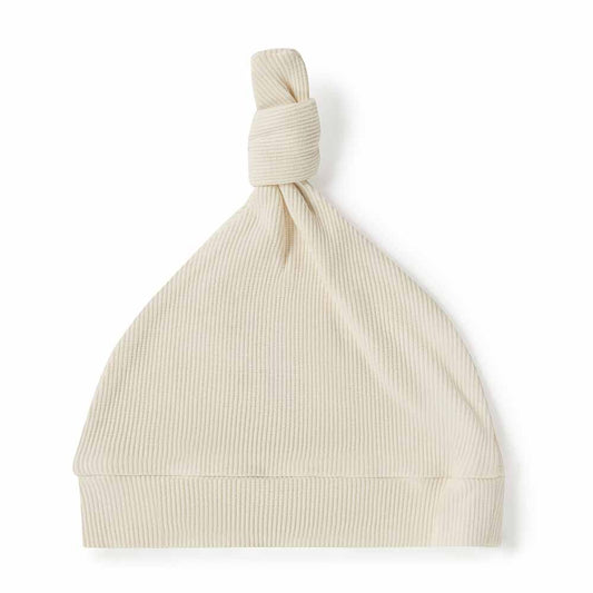 Halo Ribbed Organic Knotted Beanie - Snuggle Hunny