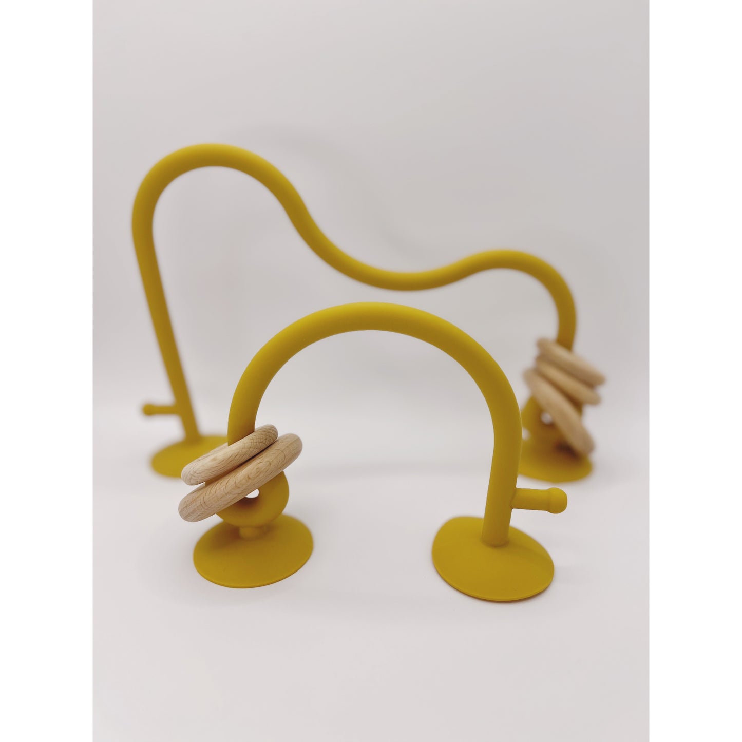 Suction Wooden Ring Teether - Silicone Teether