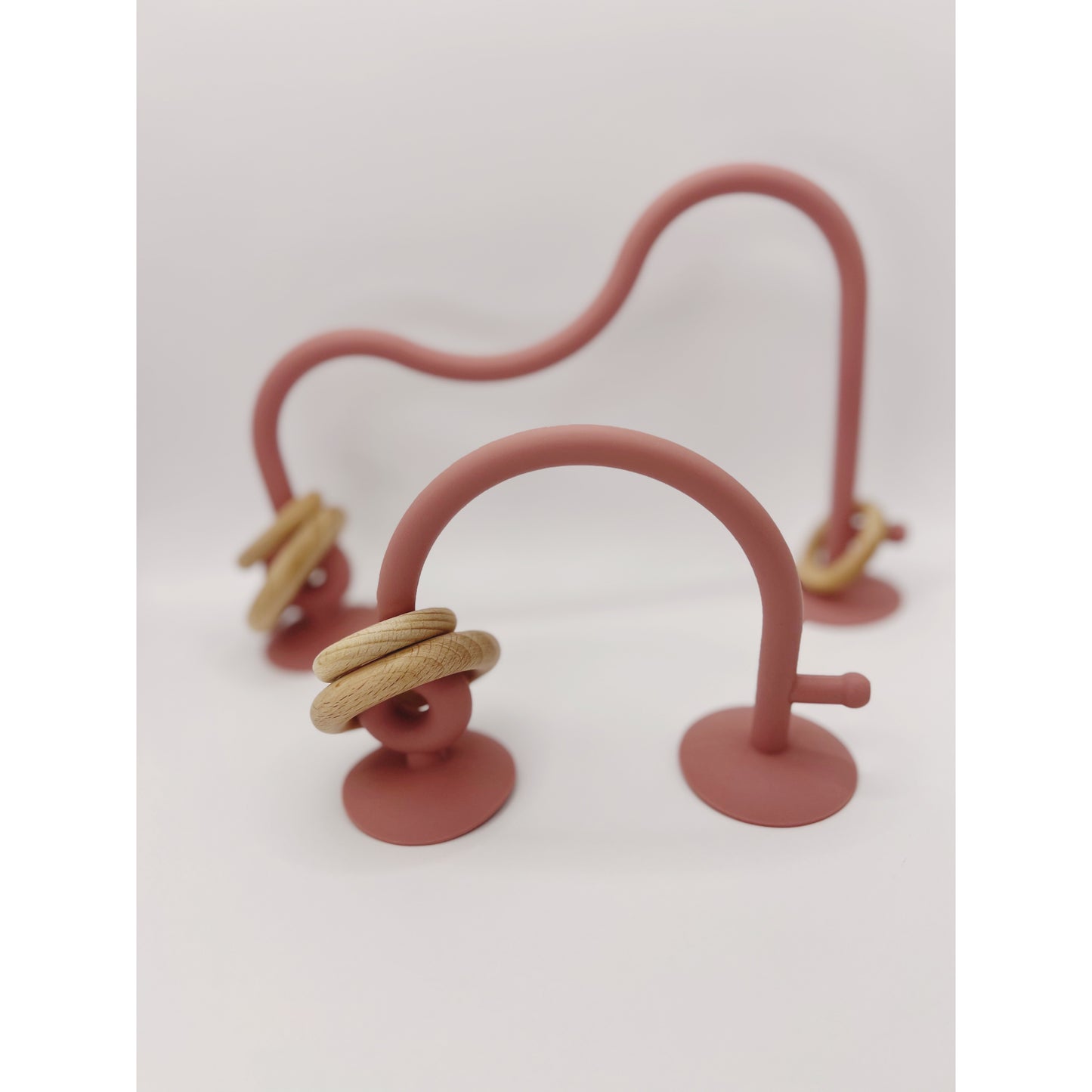 Suction Wooden Ring Teether - Silicone Teether