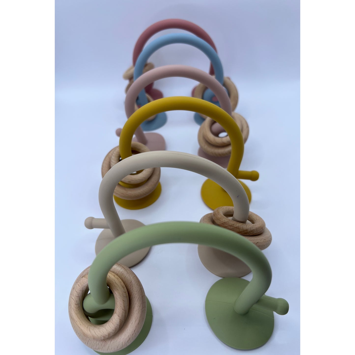 Suction Wooden Ring Teether - Silicone Teether