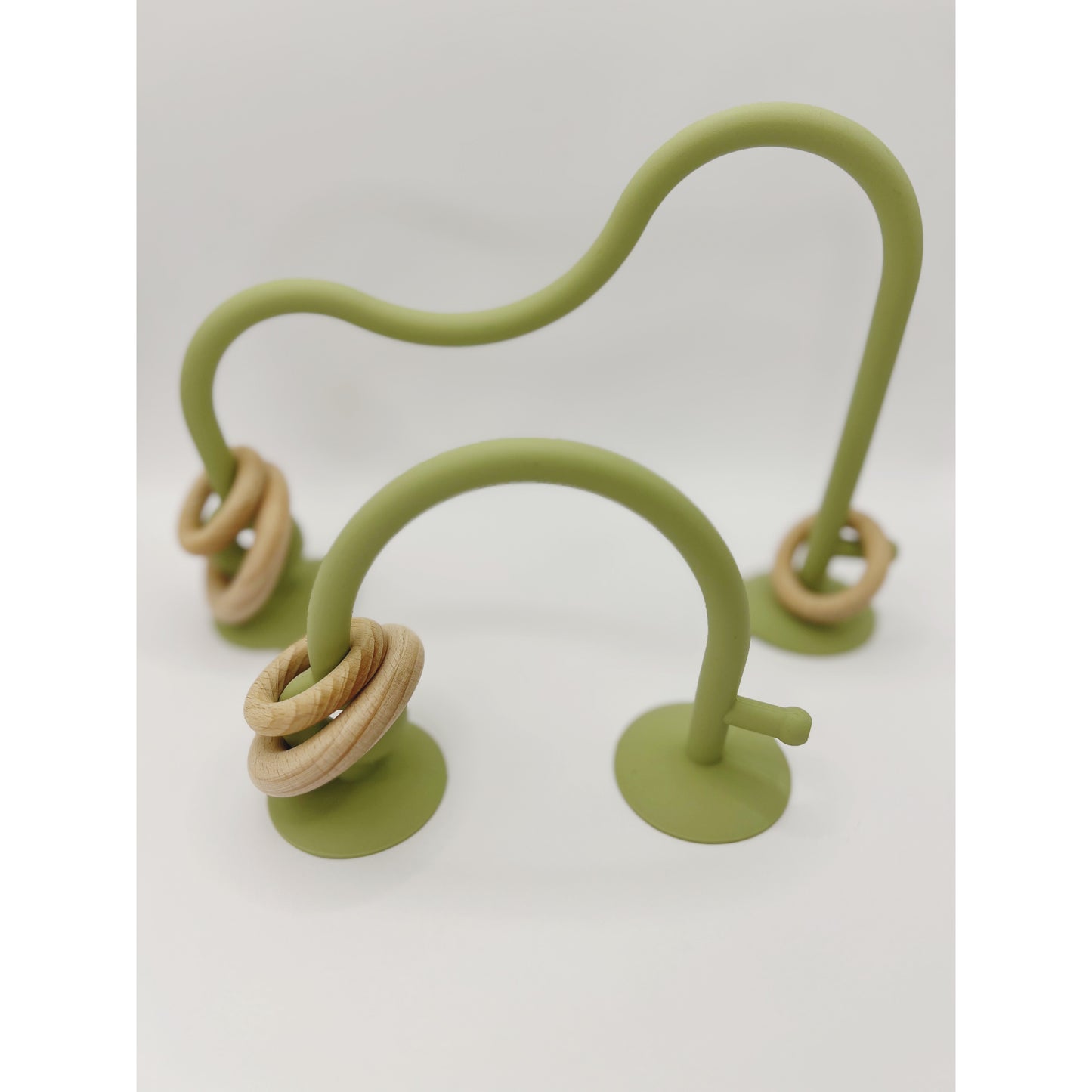 Suction Wooden Ring Teether - Silicone Teether