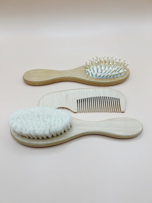 Wooden Hair Brush Set