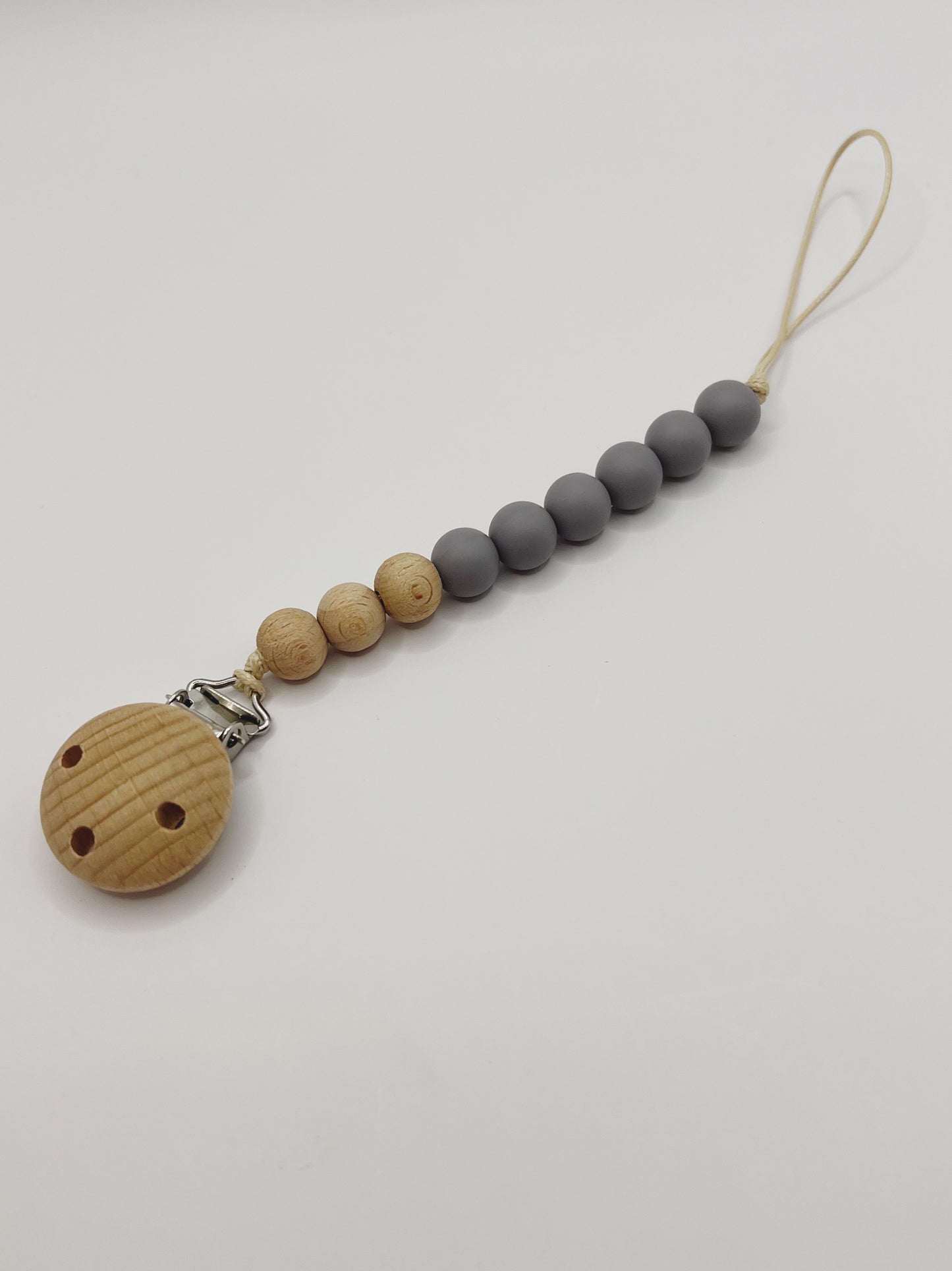 Silicone Dummy Chain Wooden beads - Small