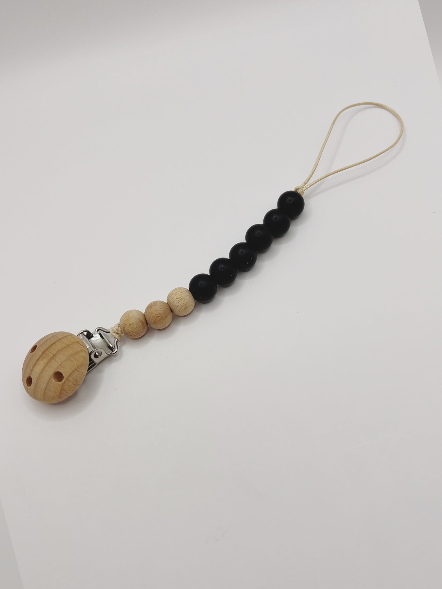 Silicone Dummy Chain Wooden beads - Small