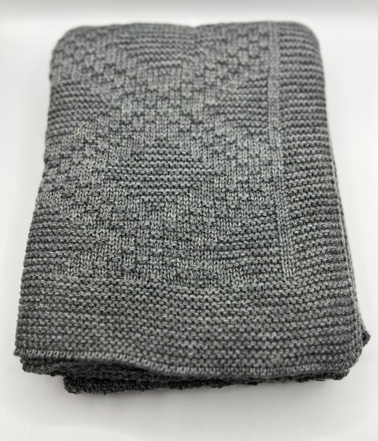 Knitted Baby Blanket - Grey