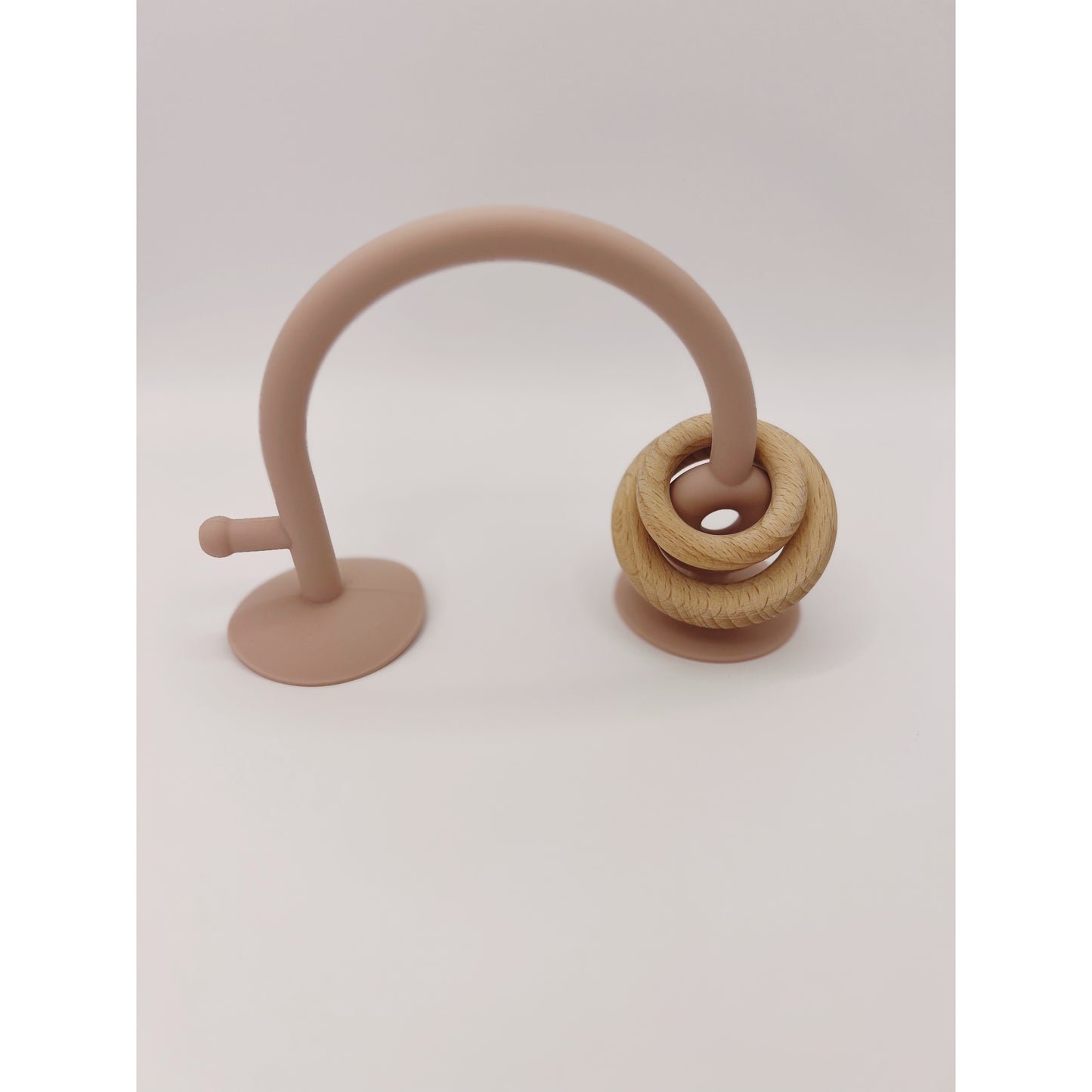 Suction Wooden Ring Teether - Silicone Teether