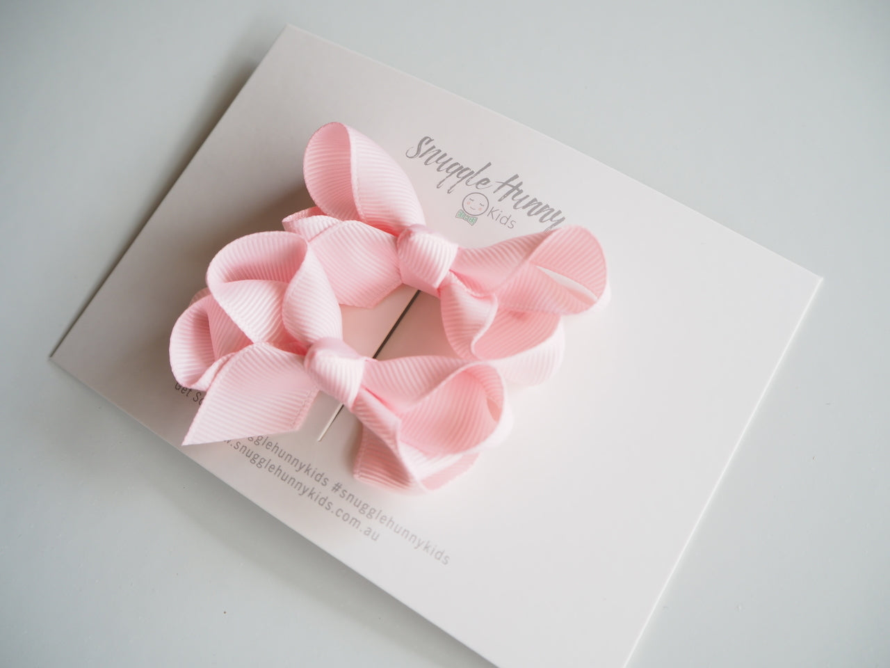 Light Pink Clip Bow - Small Piggy Tail Pair - Snuggle Hunny